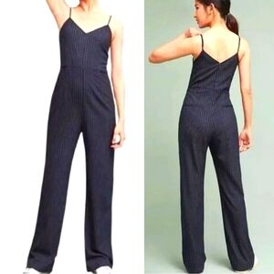 ANTHROPOLOGIE Pinstripe Essential Jumpsuit Pantsuit Size 2